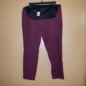 $98 LOFT MATERNITY Sz 10-PETITE BURGUNDY PANTS NWT